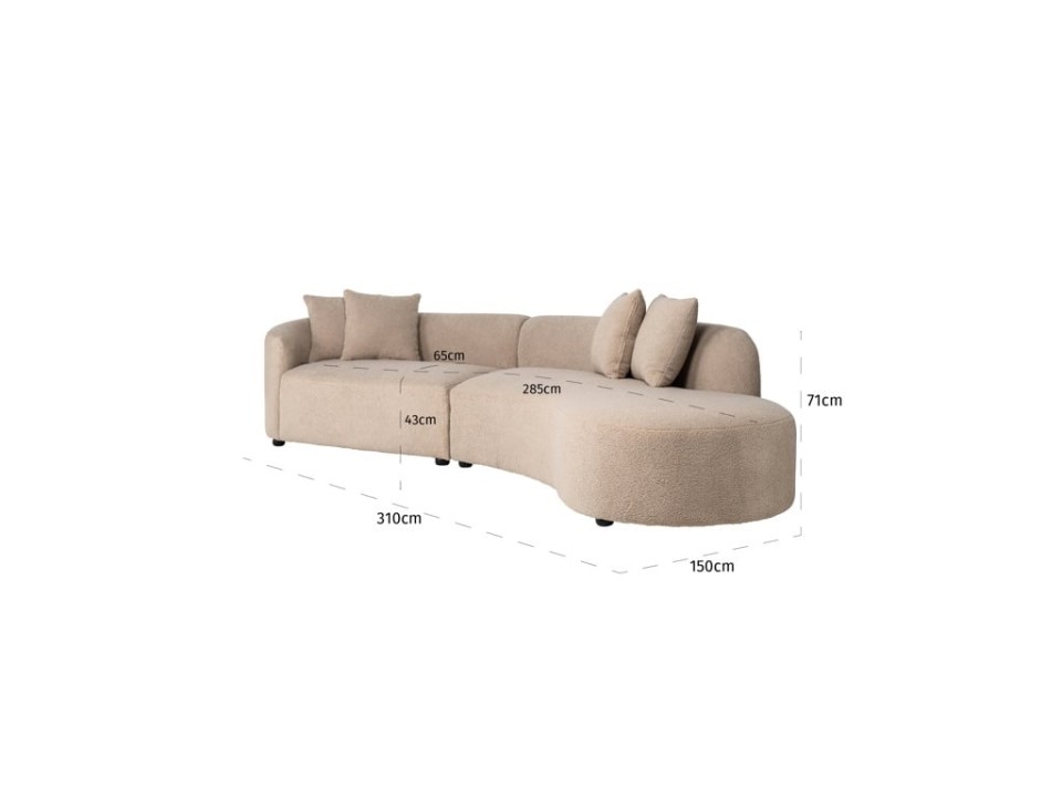 RICHMOND sofa GRAYSON R beżowa - długa wersja - Richmond Interiors